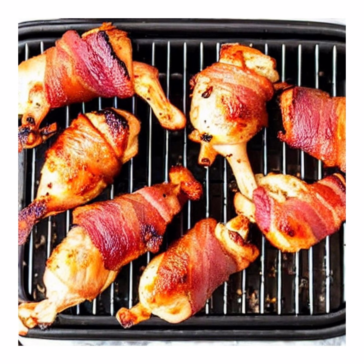 Air Fryer Bbq Bacon Wrapped Chicken Drumsticks