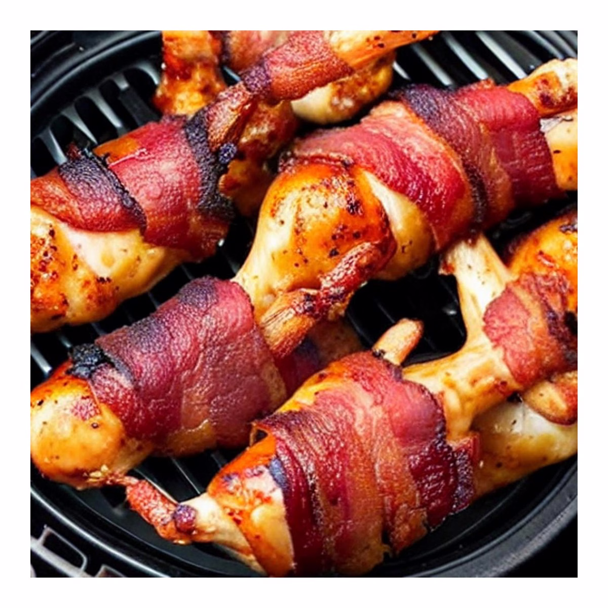 Air Fryer Bbq Bacon Wrapped Chicken Drumsticks - Image 1