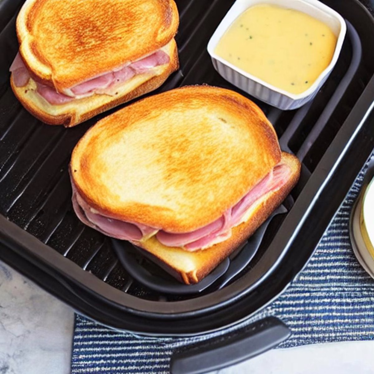 Air Fryer Grilled Ham and Cheese