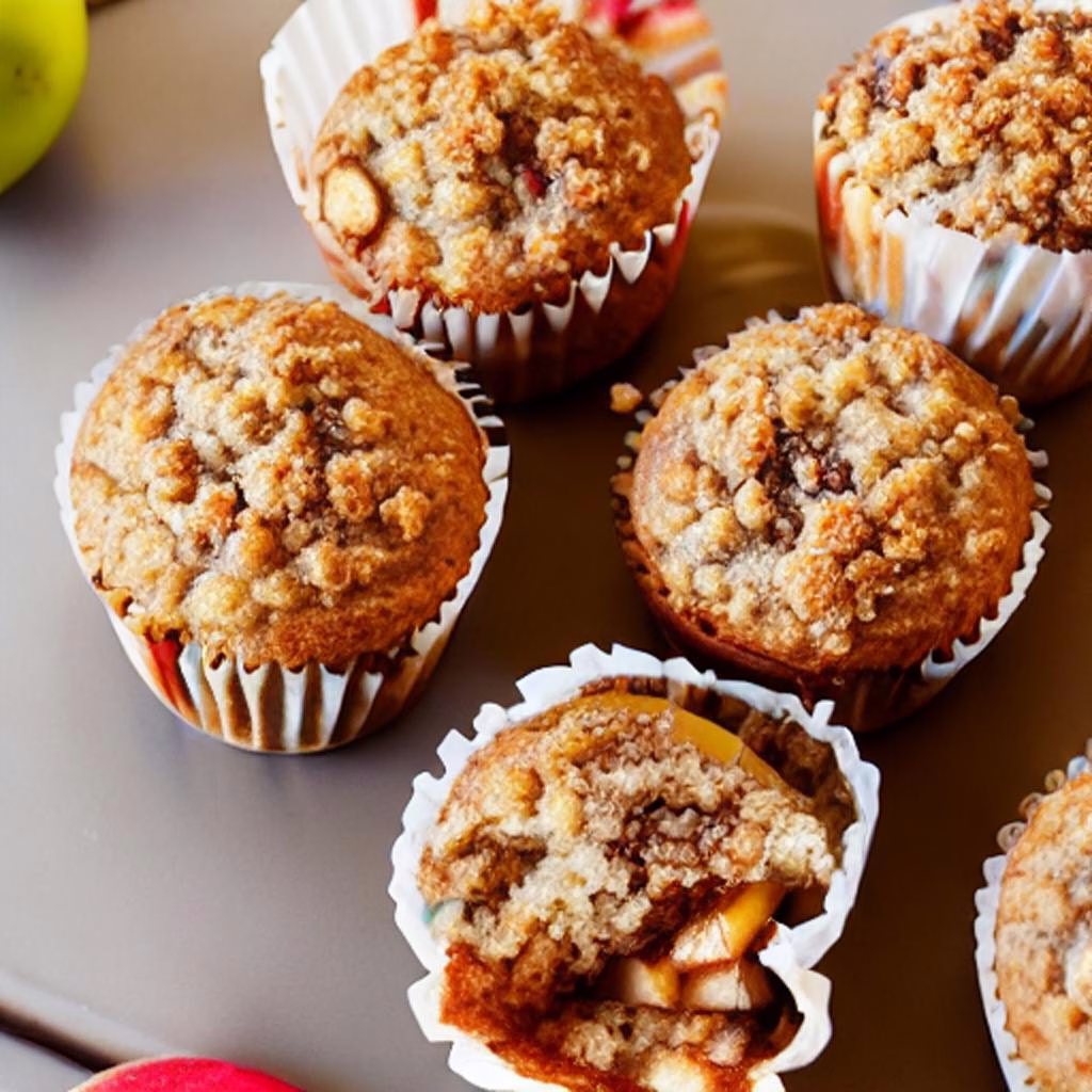 Apple Banana Muffins with Streusel Topping