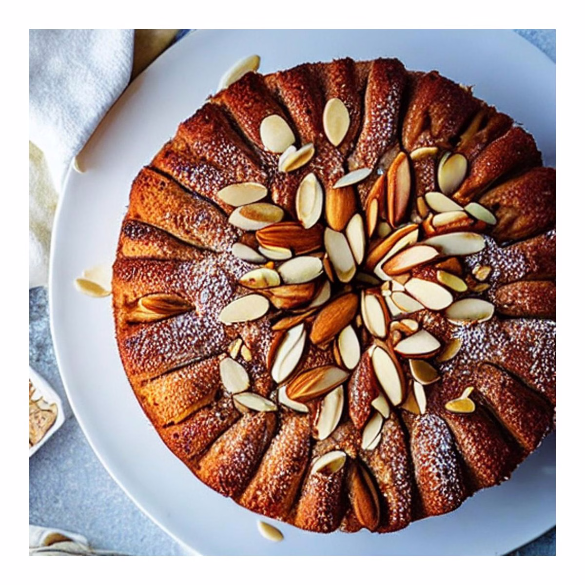 Apple Cake Topped With Almonds Recipe - Image 1