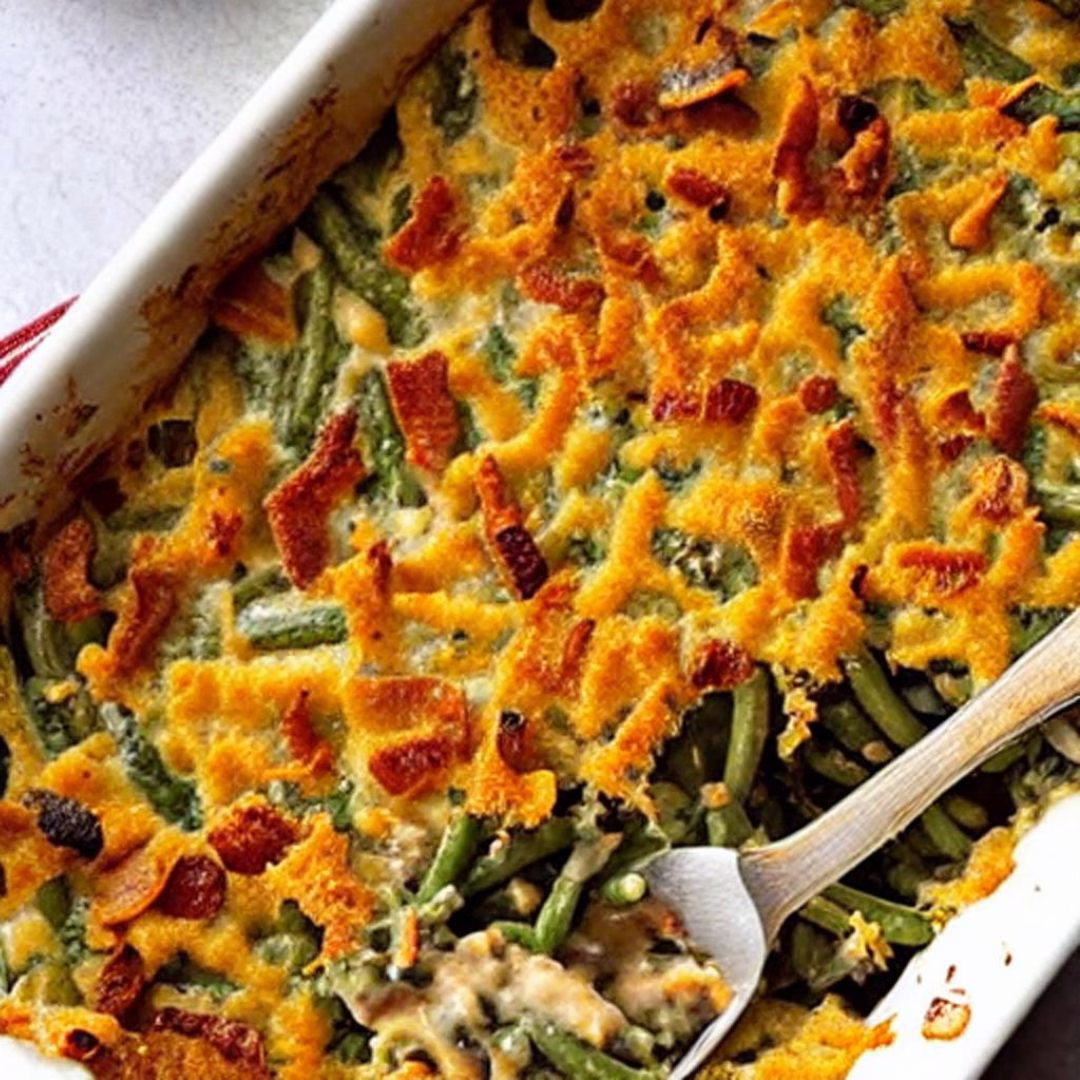 Bacon Cheddar Green Bean Casserole