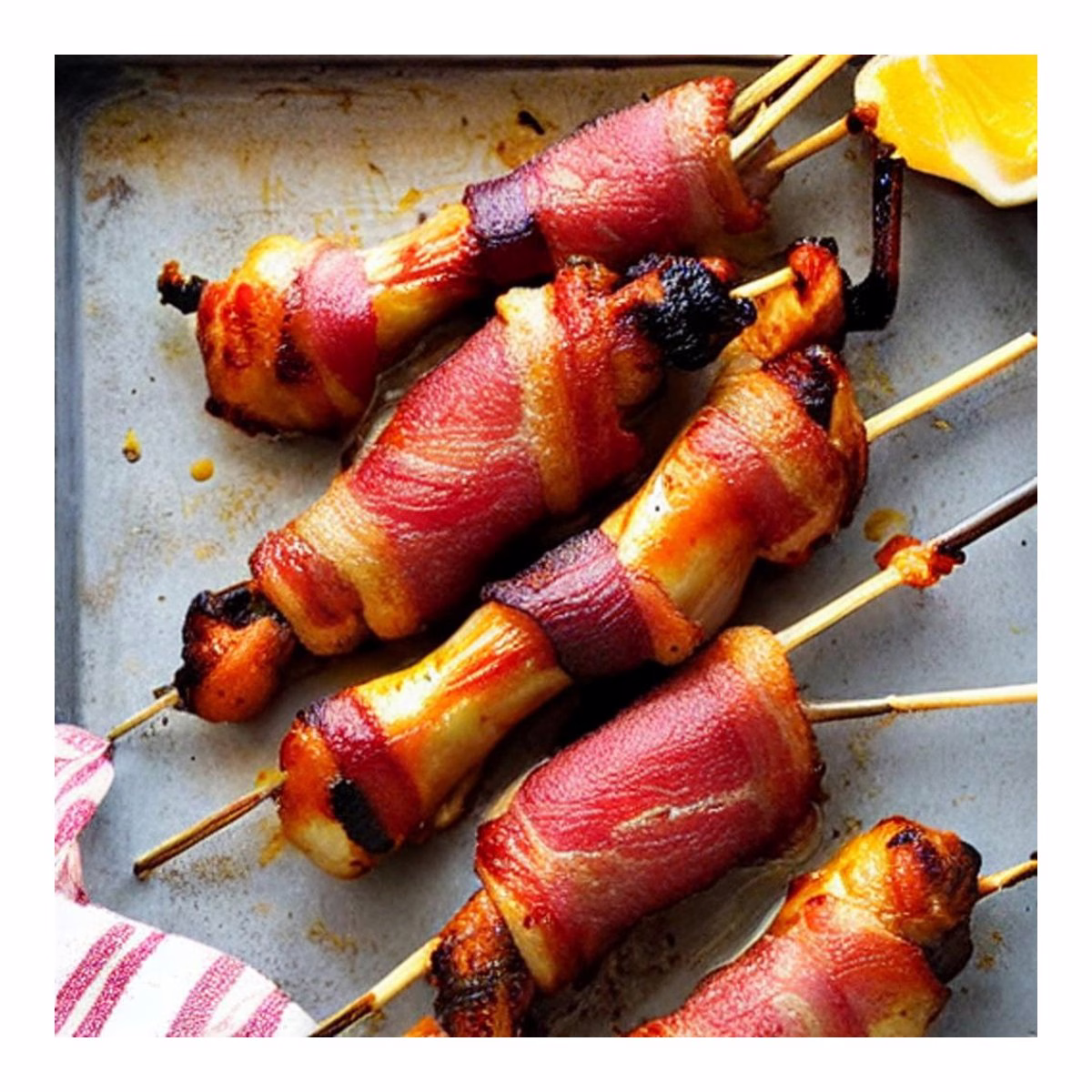 Bacon Wrapped Baked Chicken Drumsticks