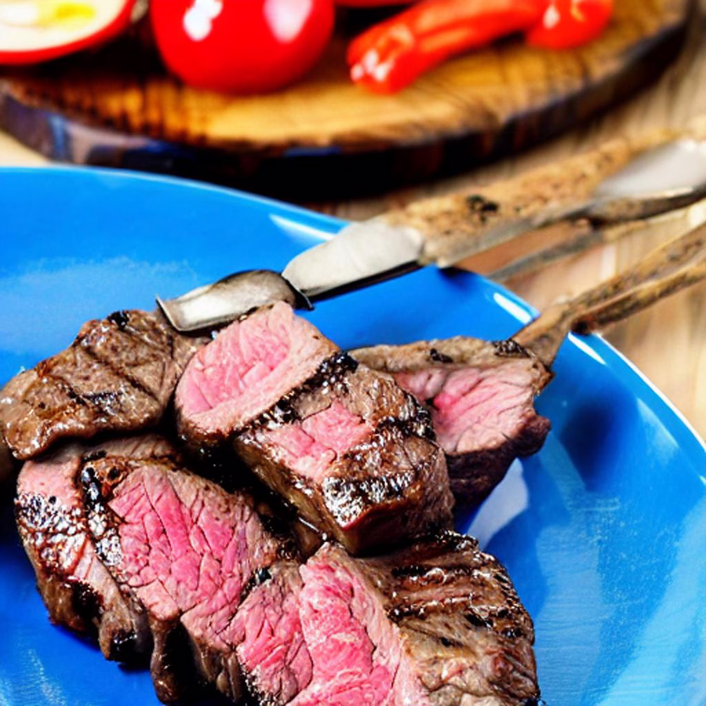 Grilled Beef Heart Steaks