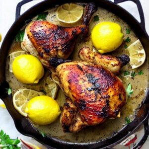 Cast Iron Roasted Lemon Herb Chicken