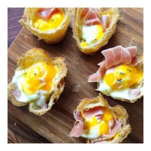 Cheesy Ham And Egg Baskets
