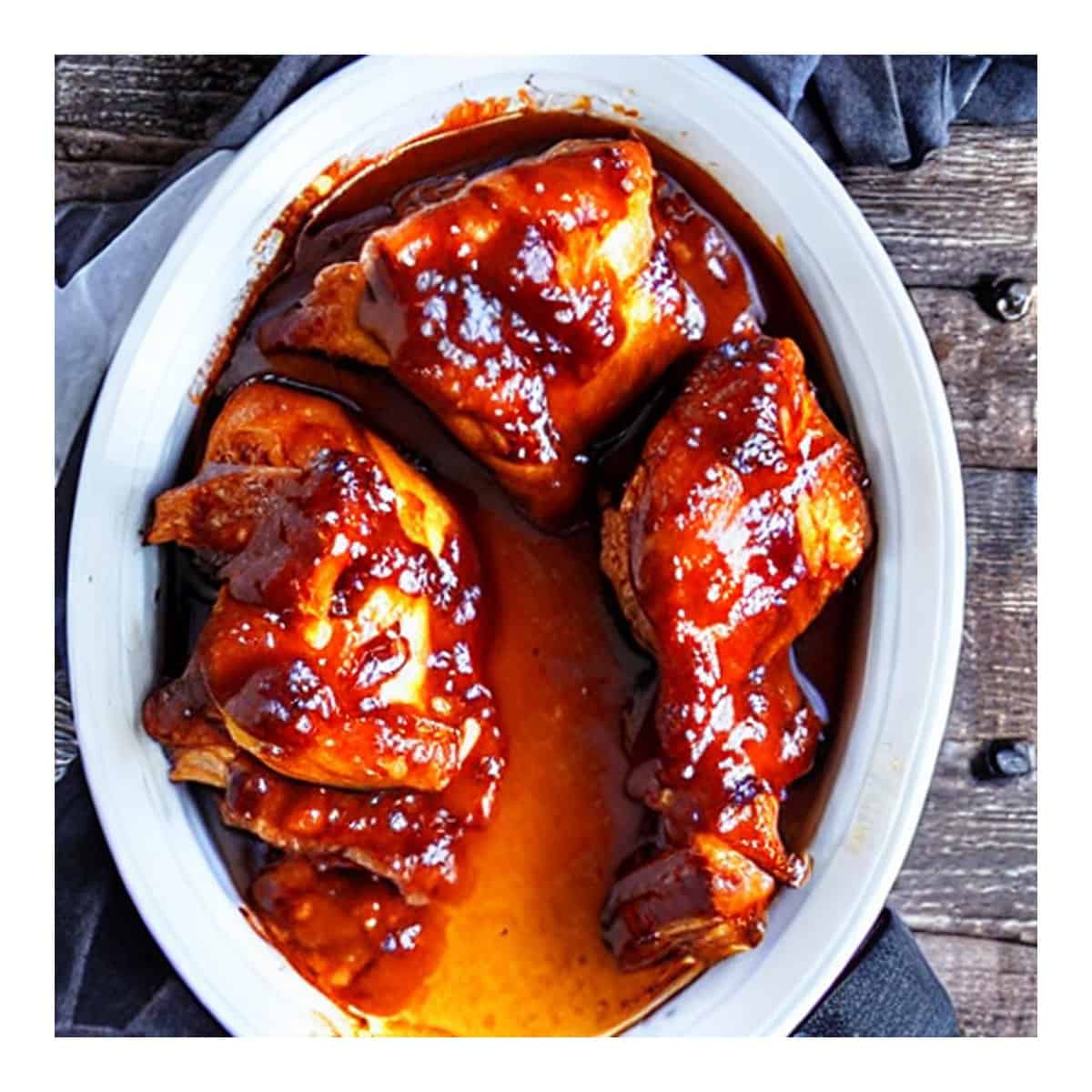 Easy Oven Barbecue Chicken With Honey Bourbon Chipotle Sauce